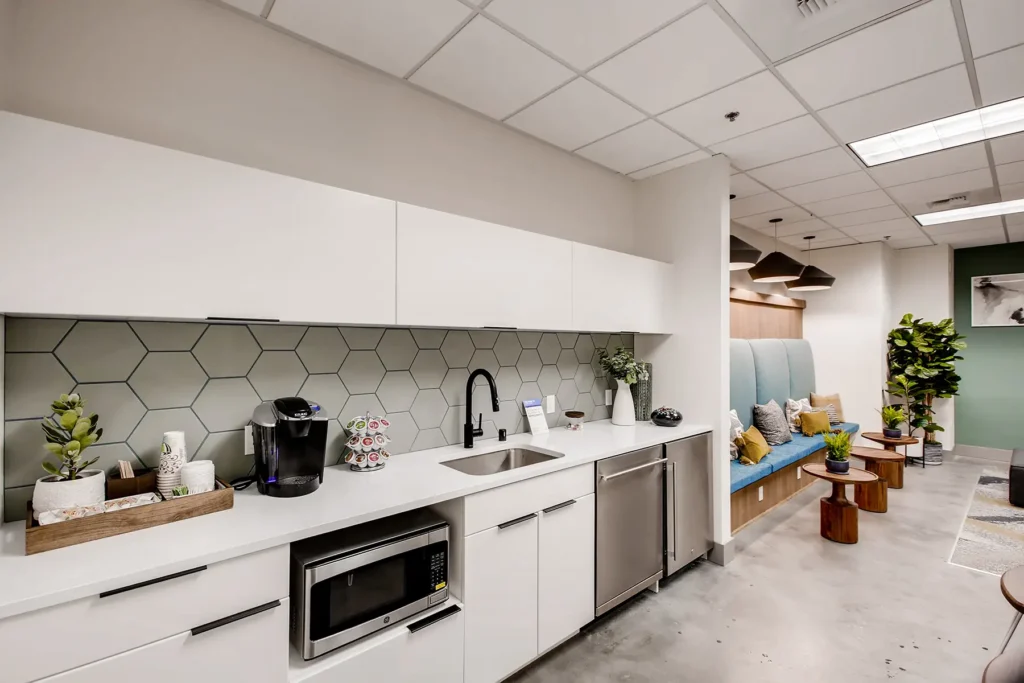 Clubhouse lounge with kitchenette