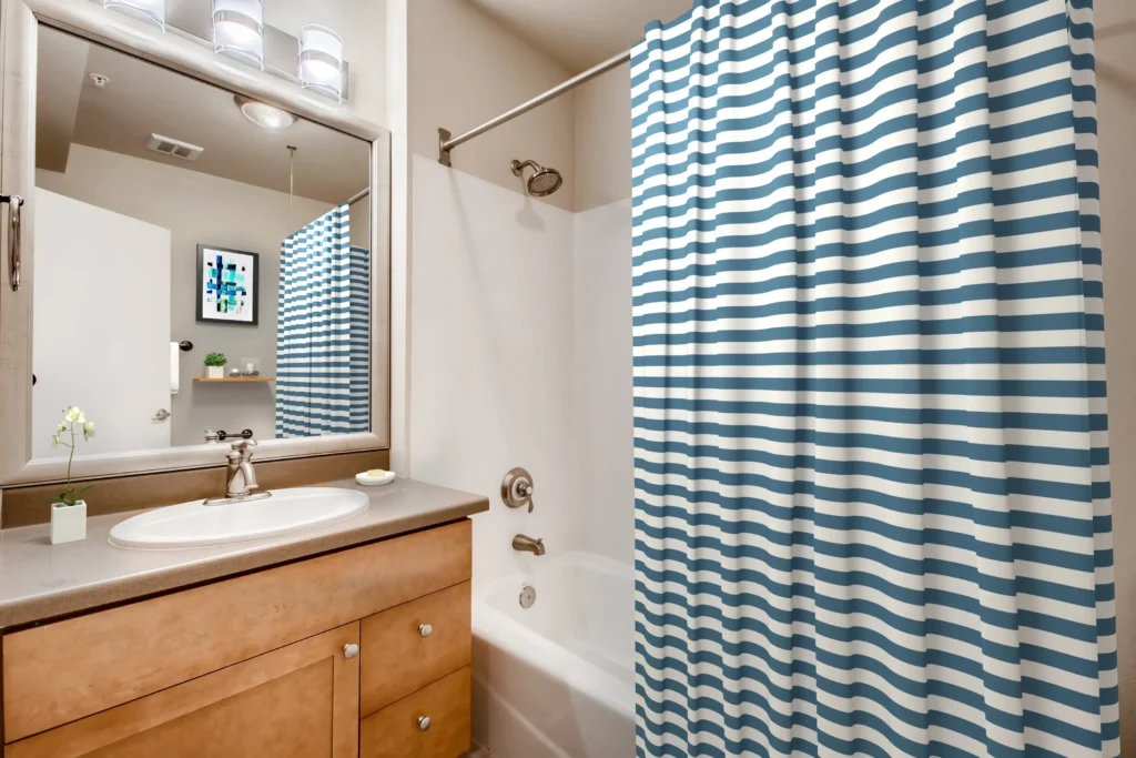 Bathroom with tub shower