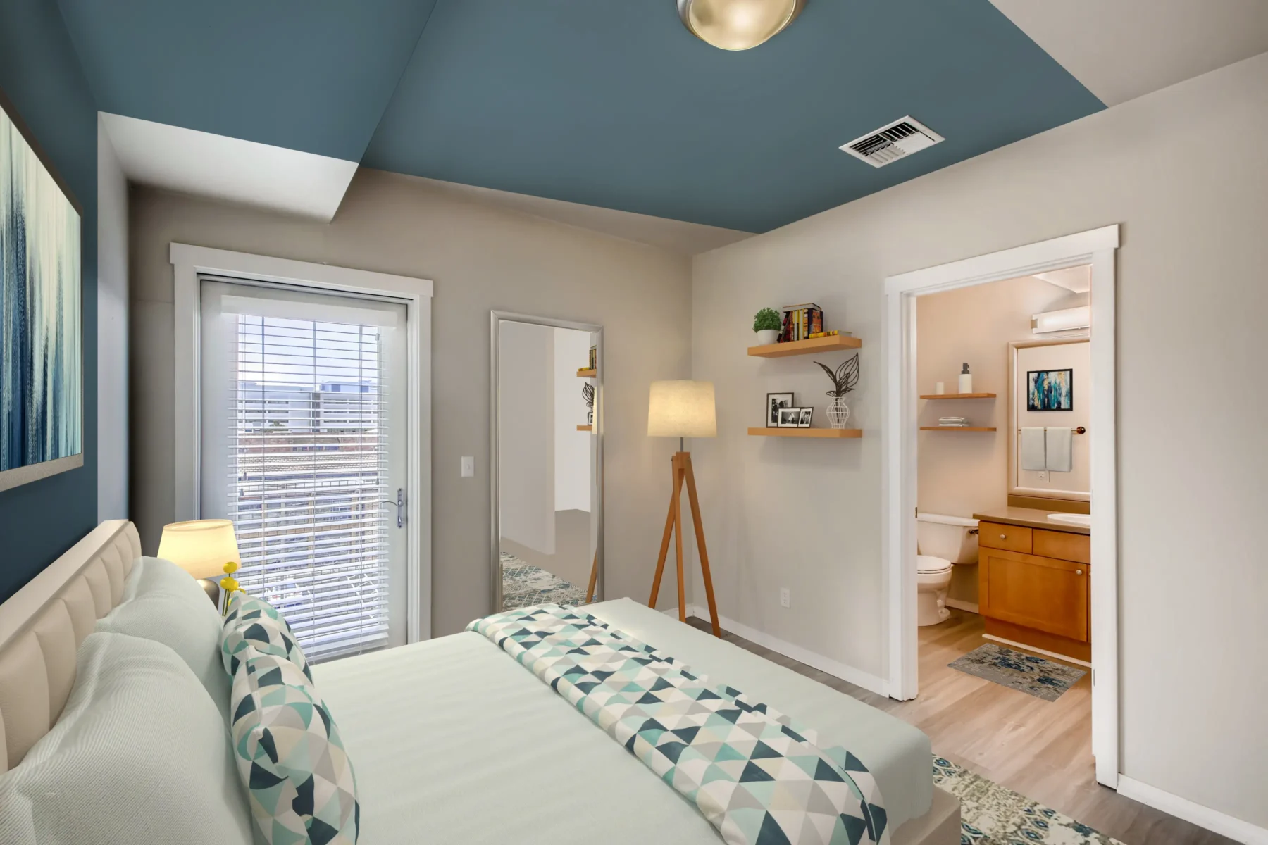 bedroom with private bath and balcony