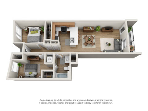 Chelsea Heights 2 bedrrom 1 bath floorplan