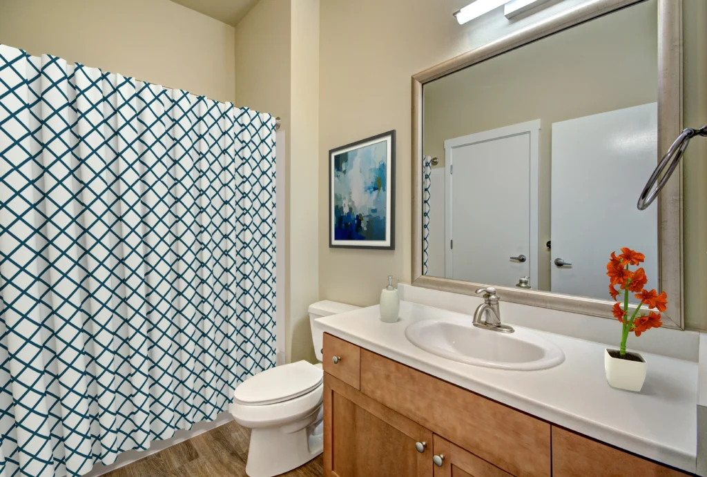Bathroom with tub shower