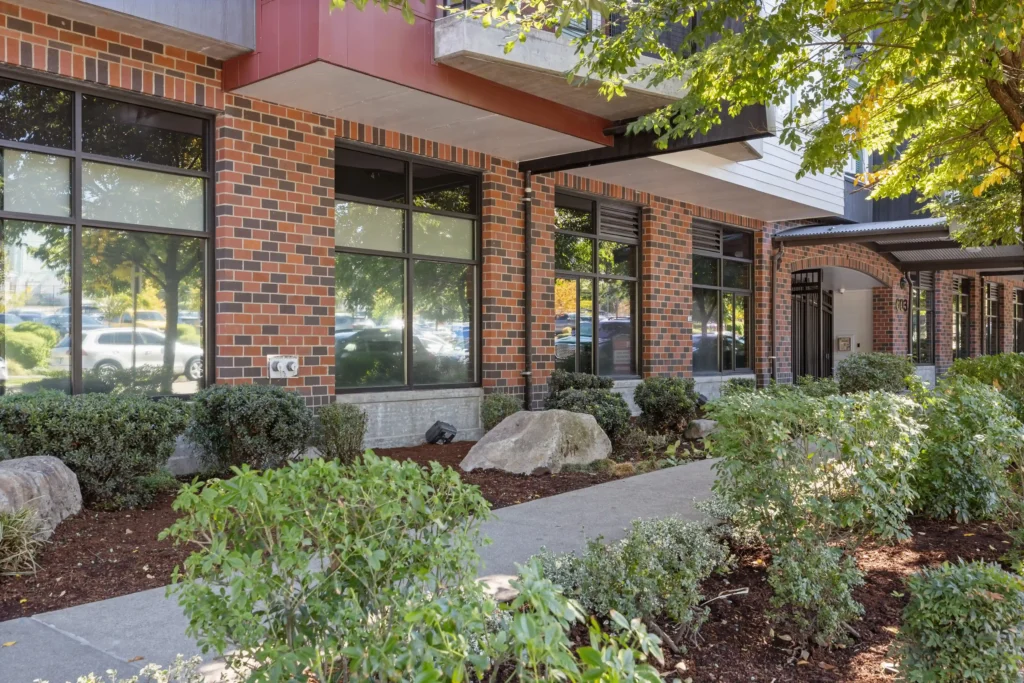 Building exterior showing close up of front windows